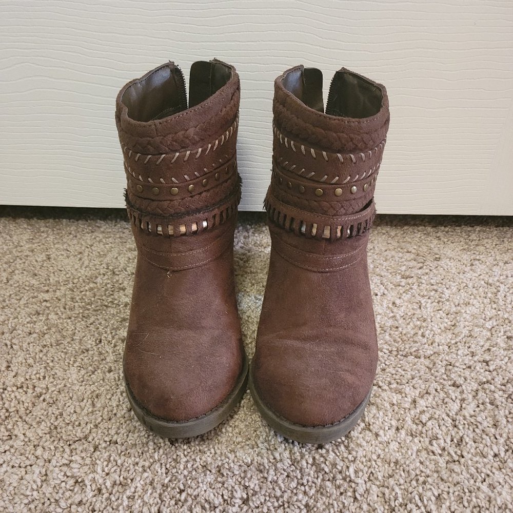 Brown Suede Ankle Boots